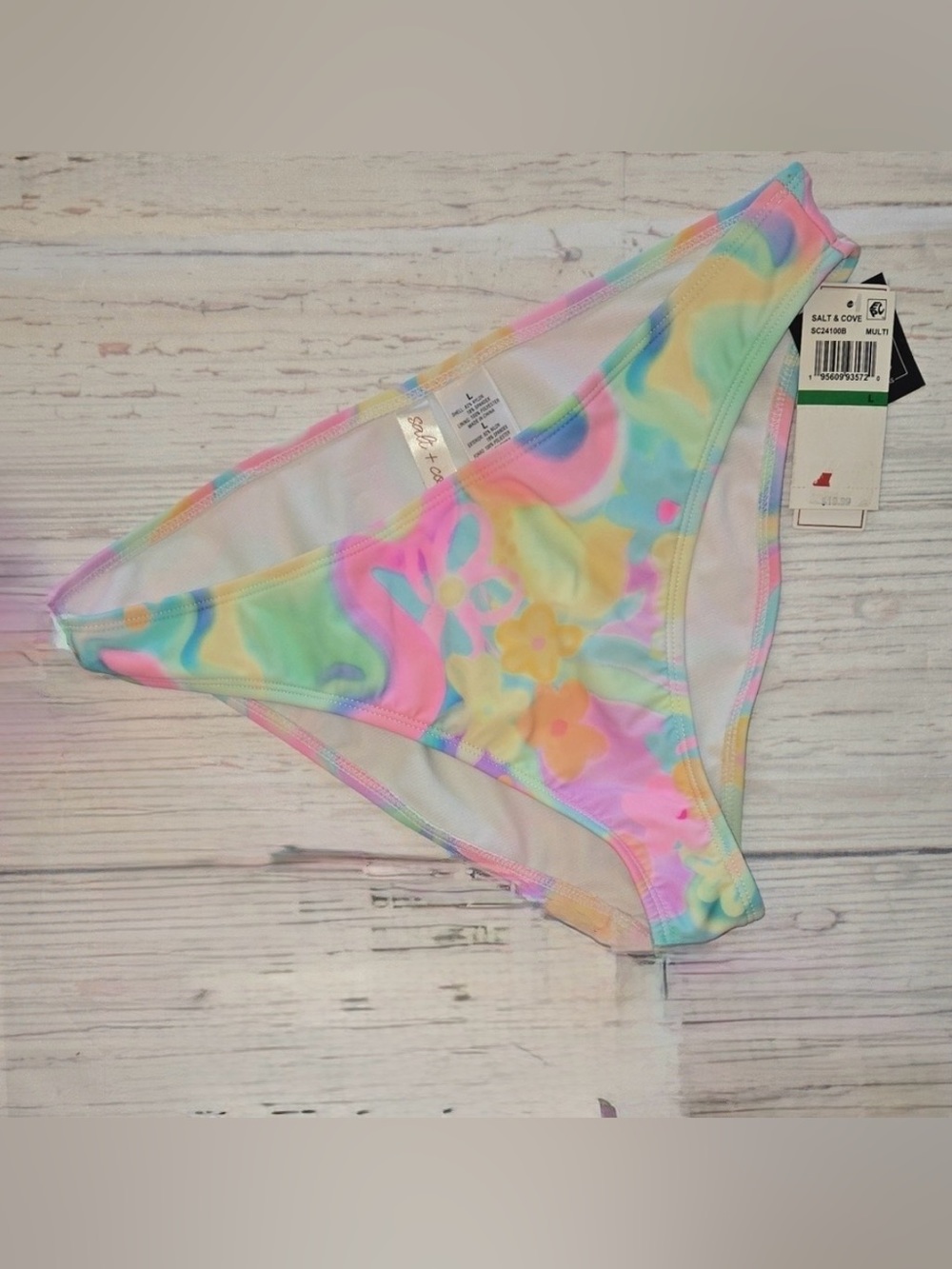 Salt + Cove Pastel Multicolor Floral Bikini Bottom - Pink, Yellow, Blue, Green